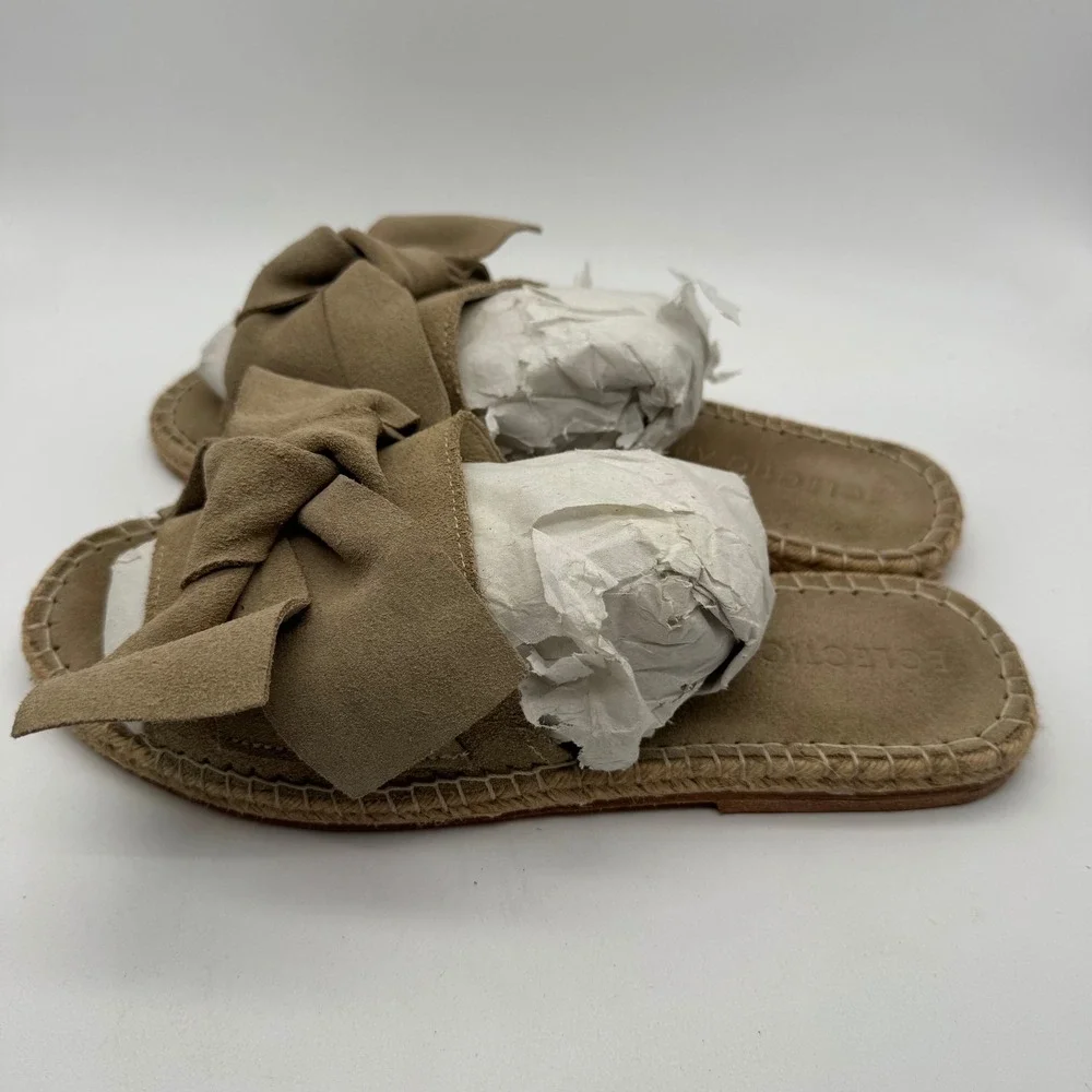 Eclectic Array Sandalia Mujer Maldiva Gamuza‎ Nude Bow Sandal Size 8 Women's